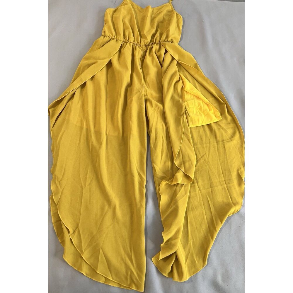 Emery Rose Jumpsuit Yellow Sz Large NWT Women's - Picture 12 of 12